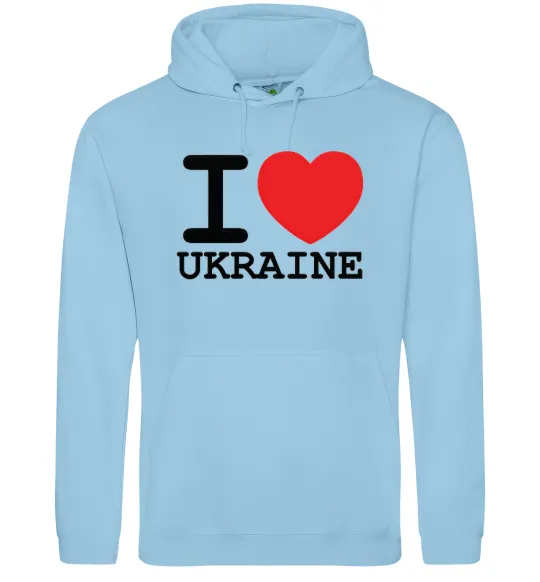 Жіноча толстовка (худі) I love Ukraine (original) Блакитний фото