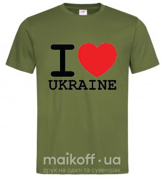 Мужская футболка I love Ukraine (original) Оливковый фото
