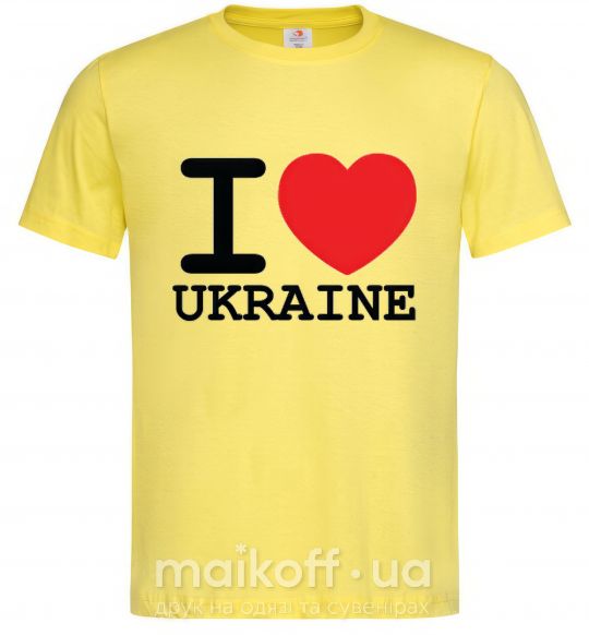 Чоловіча футболка I love Ukraine (original) Лимонний фото