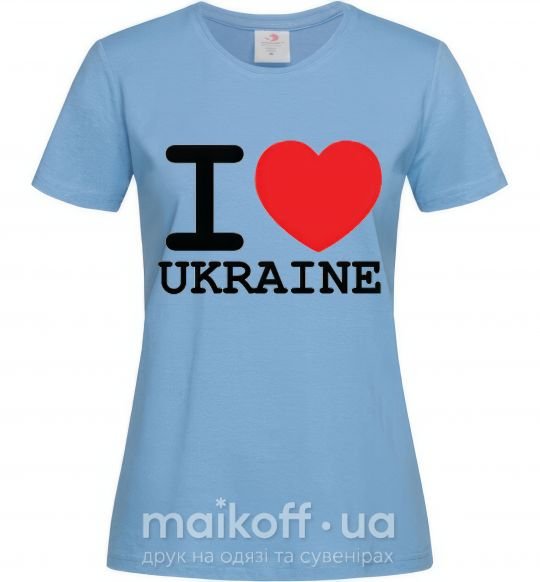 Женская футболка I love Ukraine (original) Голубой фото
