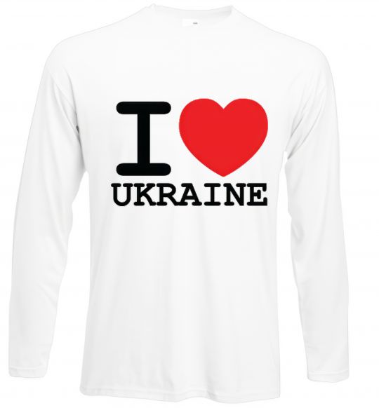 Лонгслив I love Ukraine (original) Белый фото