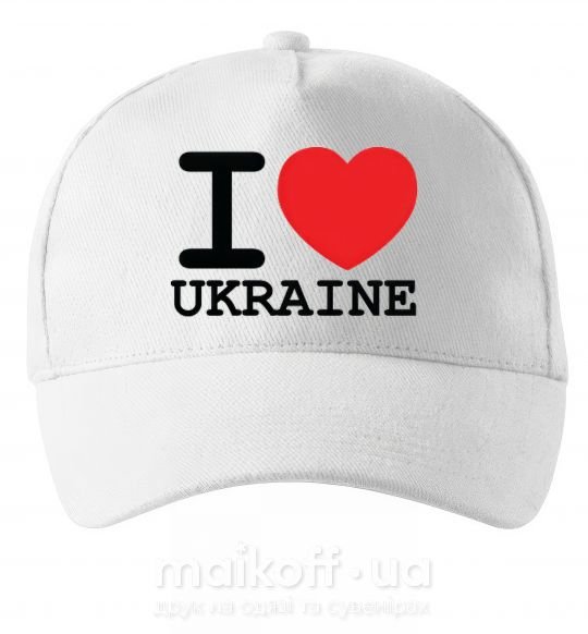 Кепка I love Ukraine (original) Белый фото