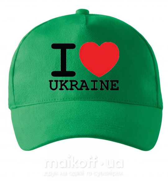 Кепка I love Ukraine (original) Зелений фото