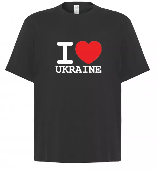 Футболка Оверсайз I love Ukraine (original) Черный фото