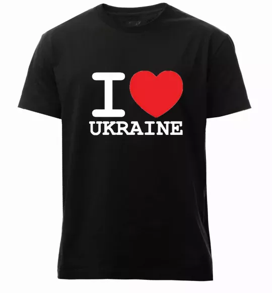 Чоловіча преміум футболка I love Ukraine (original) Чорний фото