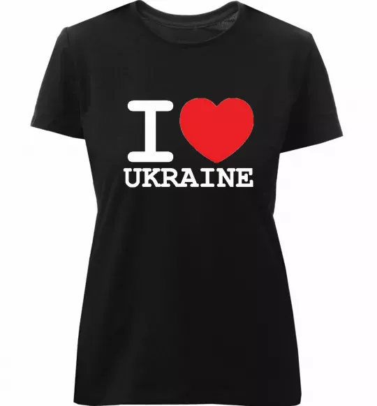 Жіноча преміум футболка I love Ukraine (original) Чорний фото