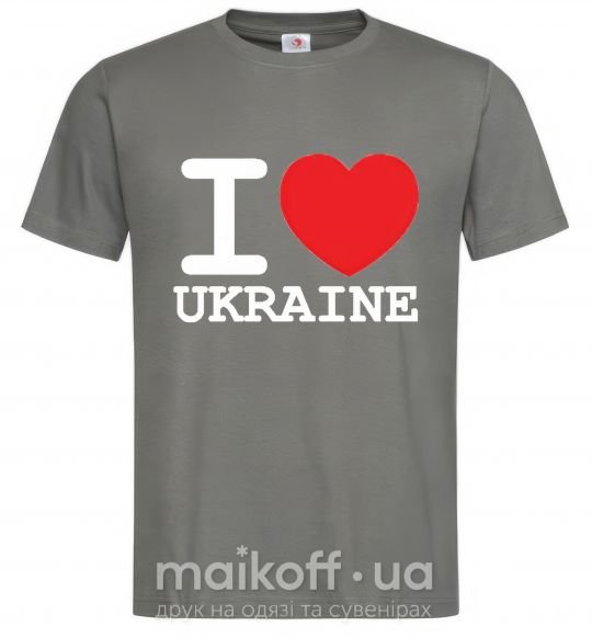 Чоловіча футболка I love Ukraine (original) Графіт фото
