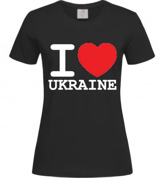 Женская футболка I love Ukraine (original) Черный фото