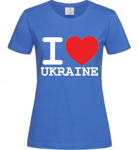 Жіноча футболка I love Ukraine (original) Яскраво-синій фото