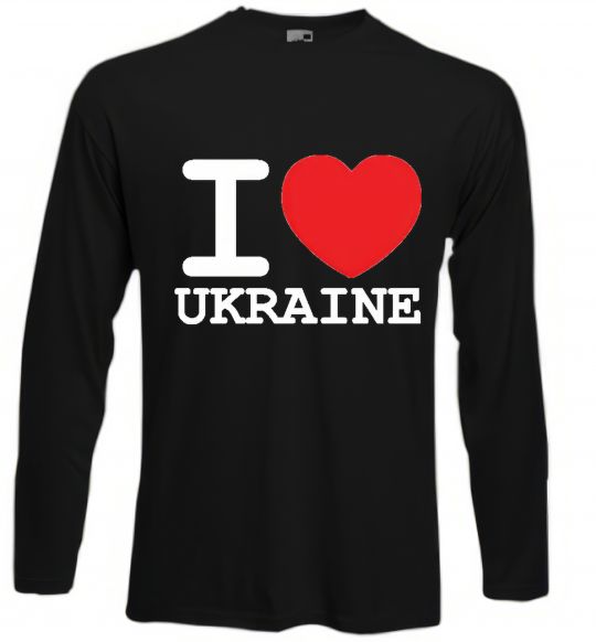 Лонгслив I love Ukraine (original) Черный фото