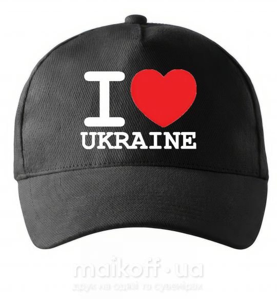 Кепка I love Ukraine (original) Чорний фото