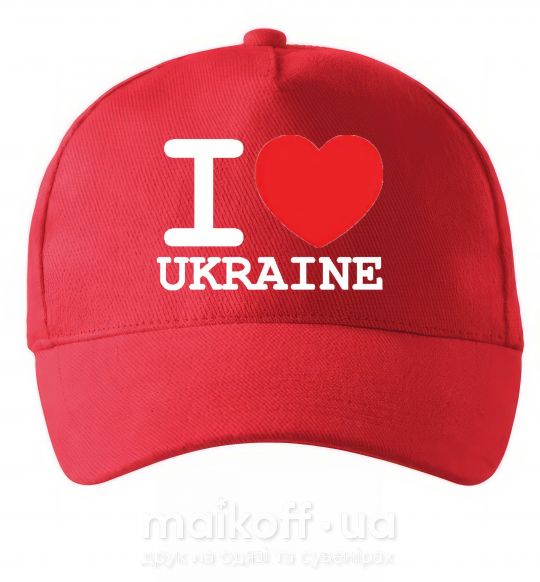 Кепка I love Ukraine (original) Червоний фото