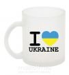 Чашка стеклянная I love Ukraine (прапор) Фроузен фото