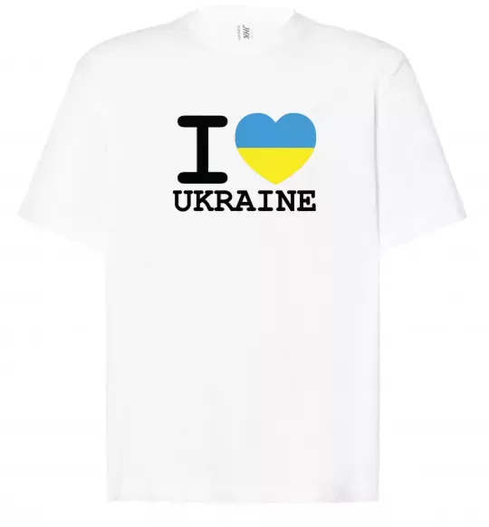 Футболка Оверсайз I love Ukraine (прапор) Белый фото