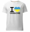Чоловіча преміум футболка I love Ukraine (прапор) Білий фото