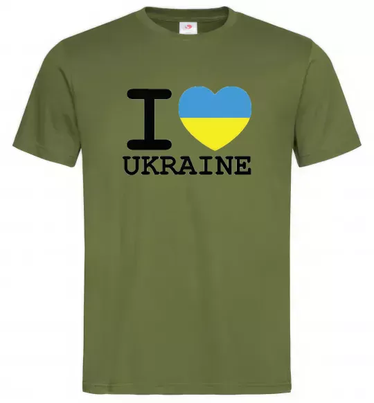 Мужская футболка I love Ukraine (прапор) Оливковый фото