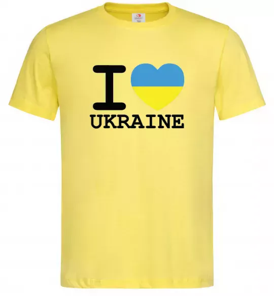 Мужская футболка I love Ukraine (прапор) Лимонный фото