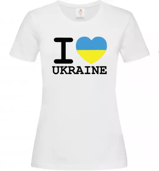 Женская футболка I love Ukraine (прапор) Белый фото