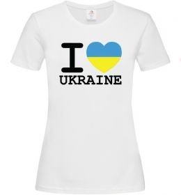 Женская футболка I love Ukraine (прапор)