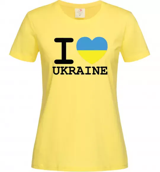 Женская футболка I love Ukraine (прапор) Лимонный фото