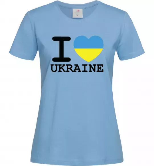 Женская футболка I love Ukraine (прапор) Голубой фото
