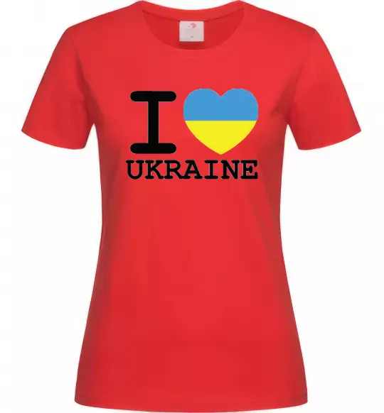 Женская футболка I love Ukraine (прапор) Красный фото