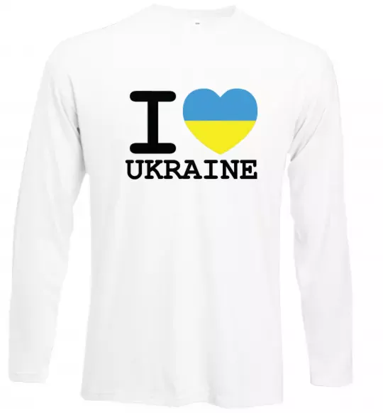Лонгслив I love Ukraine (прапор) Белый фото