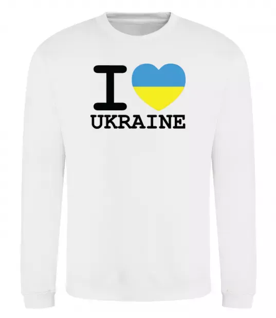 Свитшот I love Ukraine (прапор) Белый фото