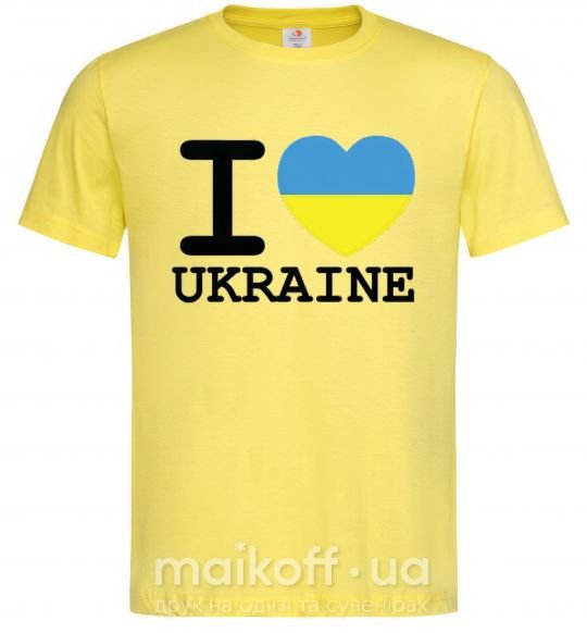Мужская футболка I love Ukraine (прапор) Лимонный фото
