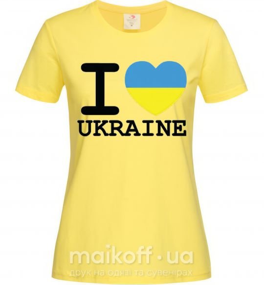 Жіноча футболка I love Ukraine (прапор) Лимонний фото