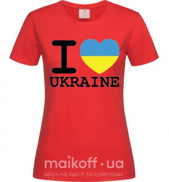 Жіноча футболка I love Ukraine (прапор) Червоний фото