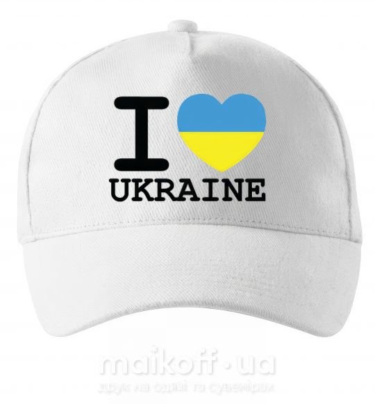 Кепка I love Ukraine (прапор) Білий фото