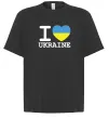 Футболка Оверсайз I love Ukraine (прапор) Черный фото