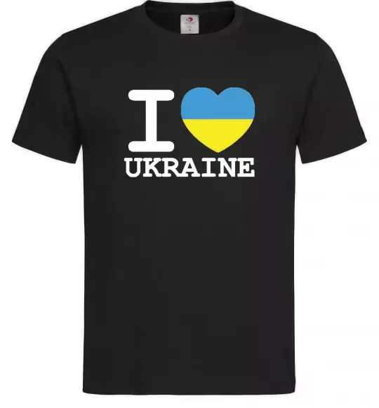 Мужская футболка I love Ukraine (прапор) Черный фото