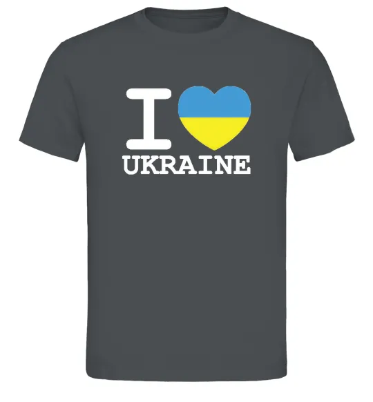 Мужская футболка I love Ukraine (прапор) Графит фото