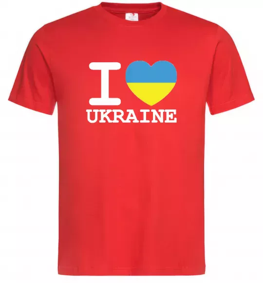 Мужская футболка I love Ukraine (прапор) Красный фото
