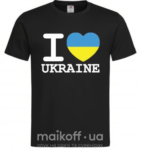 Мужская футболка I love Ukraine (прапор) Черный фото