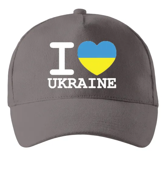 Кепка I love Ukraine (прапор) Сірий фото