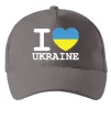 Кепка I love Ukraine (прапор) Сірий фото