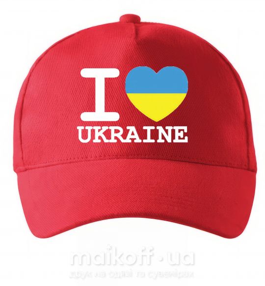 Кепка I love Ukraine (прапор) Червоний фото