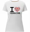 Женская премиум футболка I love Ukraine (вишиванка) Белый Женская премиум футболка I love Ukraine (вишиванка) Белый фото