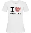Жіноча футболка I love Ukraine (вишиванка) Білий Жіноча футболка I love Ukraine (вишиванка) Білий фото