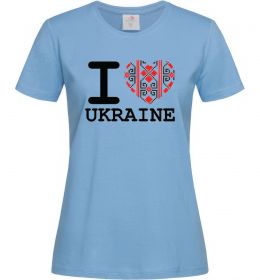 Жіноча футболка I love Ukraine (вишиванка) Жіноча футболка I love Ukraine (вишиванка)
