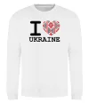 Свитшот I love Ukraine (вишиванка) Белый фото