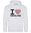 Мужская толстовка (худи) I love Ukraine (вишиванка) Серый меланж Мужская толстовка (худи) I love Ukraine (вишиванка) Серый меланж фото