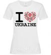 Женская футболка I love Ukraine (вишиванка) Белый фото