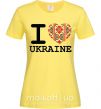 Жіноча футболка I love Ukraine (вишиванка) Лимонний фото