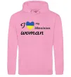 Чоловіча толстовка (худі) I love my Ukrainian woman Рожевий фото