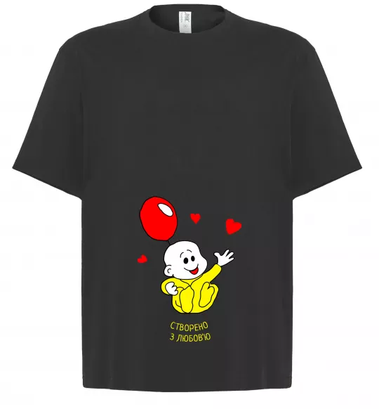 Футболка Оверсайз Створено з любов'ю (з малюком) Чорний фото