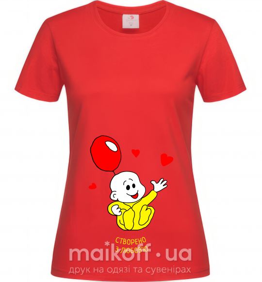 Женская футболка Створено з любов'ю Красный фото